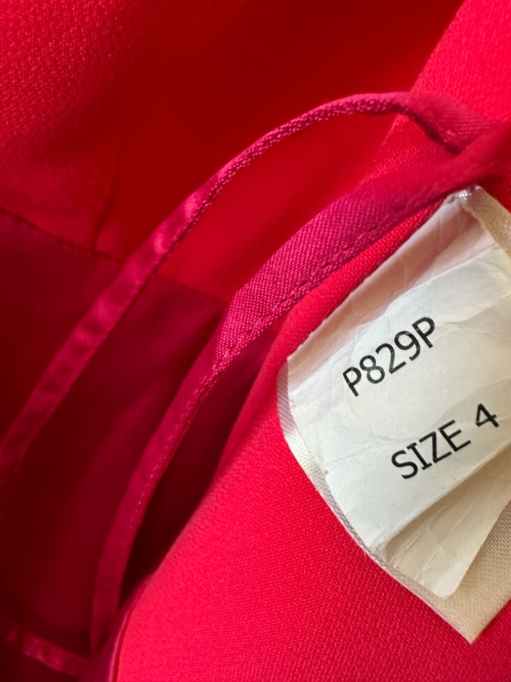Amsale Flutter Sleeves Crepe Gown, Sz 4, New,$1250, Red With Pink Shade - Picture 13 of 13